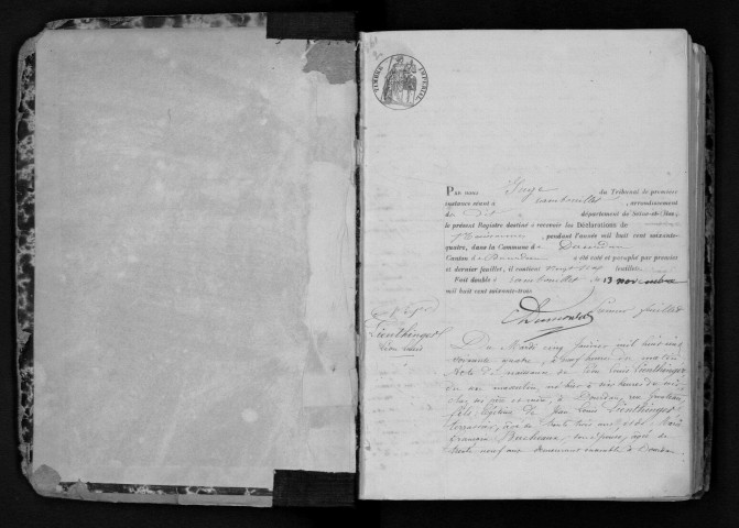 DOURDAN. Naissances, mariages, décès : registre d'état civil (1864-1867). 