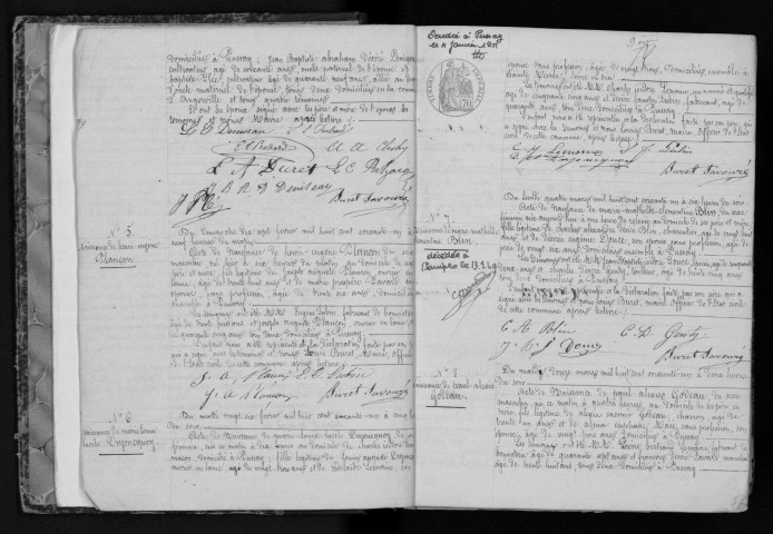 PUSSAY. Naissances, mariages, décès : registre d'état civil (1861-1875). 