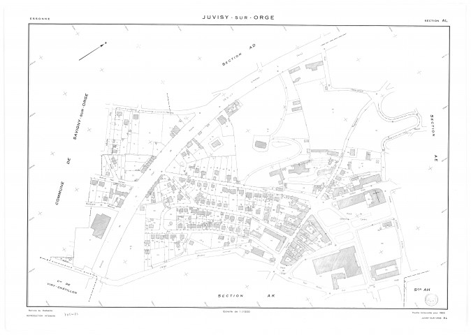 JUVISY. - Cadastre renouvelé pour 1969 : plans de la section AK, section AL, [2 plans]. 