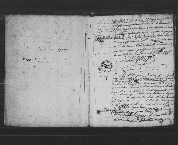 LEUDEVILLE. Paroisse Saint-Martin : Baptêmes, mariages, sépultures : registre paroissial (1747-1760). 