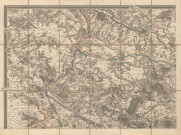 Carte des environs de PARIS : BEAUVAIS, PARIS, [XIXe siècle]. Sans éch. Sur toile. Coul. Dim. 0,70 x 0,53. 