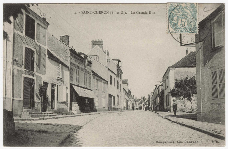 SAINT-CHERON. - La Grande Rue [Editeur Bougardier, 1906, timbre à 5 centimes]. 