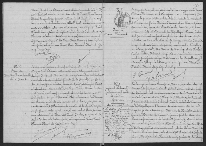 JUVISY-SUR-ORGE. - Décès : registre d'état civil. 