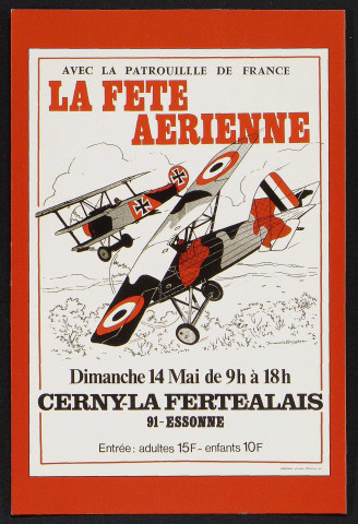 Cerny.- Fête aérienne avec la patrouille de France, à Cerny-La Ferté-Alais (14 mai 1978). 