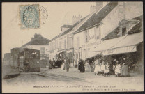 Montlhéry.- Station du tramway : L'arrivée du train (décembre 1903). 