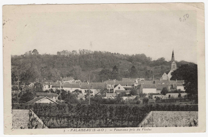PALAISEAU. - Panorama pris du viaduc [1925, timbre à 20 centimes]. 