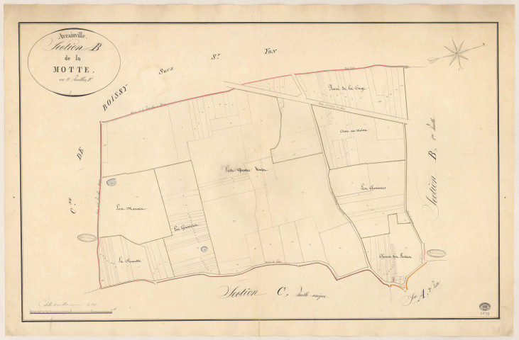 AVRAINVILLE. - Section B : Motte (la), 2e feuille.