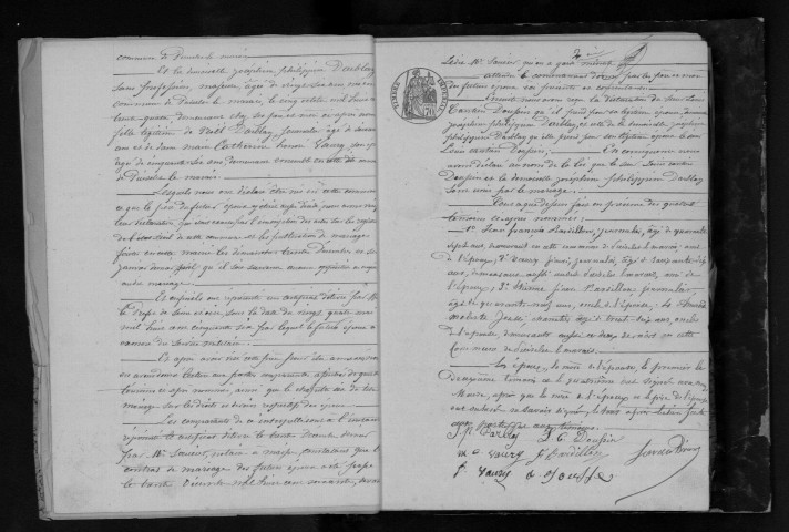 PUISELET-LE-MARAIS. Naissances, mariages, décès : registre d'état civil (1861-1875). 