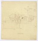 CHATIGNONVILLE. - Section A - Village (le), (Développement), ech. 1/1250, coul., aquarelle, papier, 55x50 (1828). 
