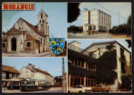 MORANGIS.- L'église, l'hôtel Pierre Loti, la place Lucien Boileau, la clinique Saint-Louis, 1983.
