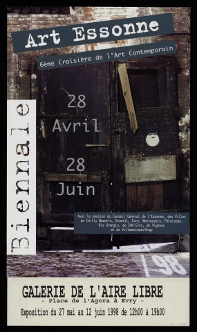 EVRY. - Exposition : Art Essonne. 6ème croisière de l'Art contemporain, Place de l'Agora, 28 avril-28 juin 1998. 