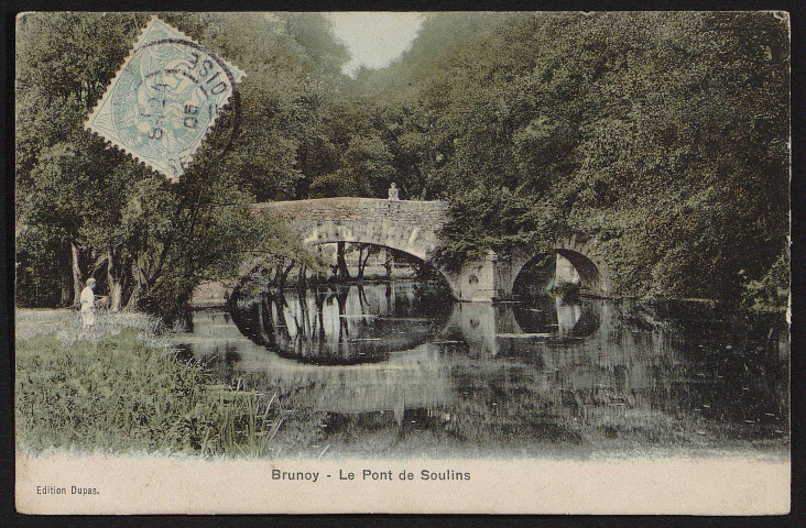 Brunoy.- Le pont de Soulins (25 avril 1905). 