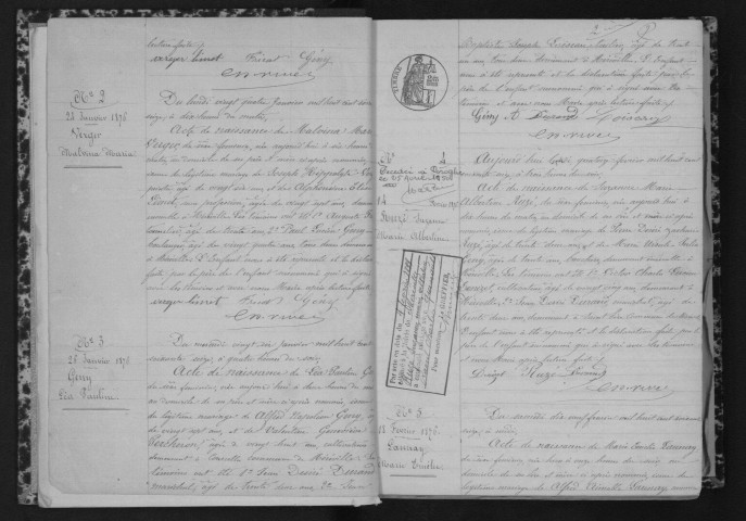 MEREVILLE . Naissances : registre d'état civil (1876-1890). 