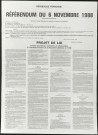 Essonne [préfecture]. - Référendum du 6 novembre 1988. Projet de loi portant dispositions statutaires et préparatoires à l'autodétermination de la Nouvelle-Calédonie en 1998, 5 octobre 1988. 