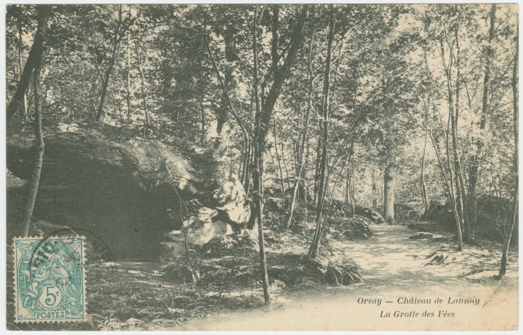 ORSAY. - Château de Launay, la grotte des fées.Edition Bourdier, 1 timbre à 5 centimes 