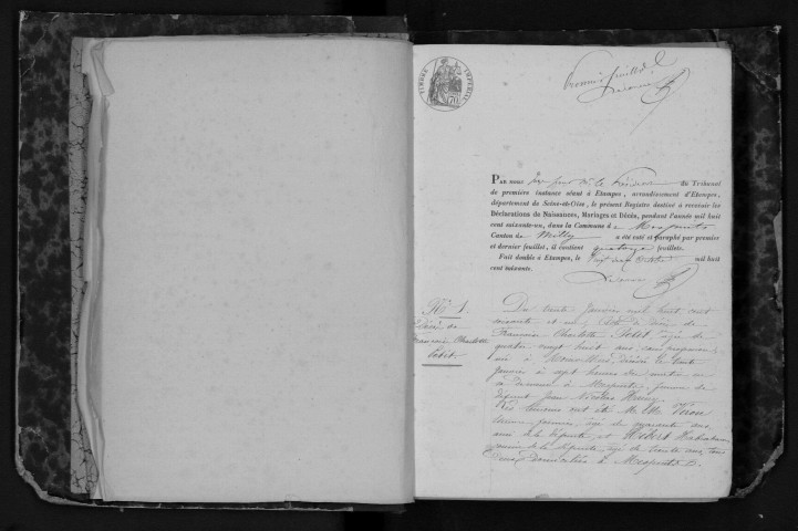 MESPUITS. Naissances, mariages, décès : registre d'état civil (1861-1875). 