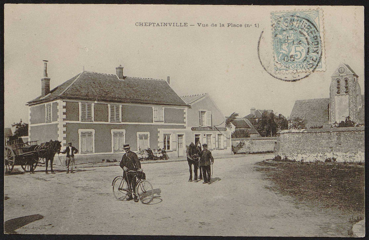 Cheptainville.- Vue de la place (n°1) (1905). 