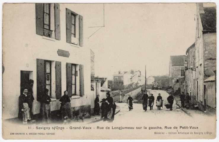 SAVIGNY-SUR-ORGE. - Grand-Vaux. Rues de Longjumeau et de Petit-Vaux [Editeur Ménécier]. 