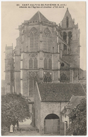 SAINT-SULPICE-DE-FAVIERES. - Abside de l'église et clocher côté Nord [Editeur Seine-et-Oise artistique, Allorge]. 