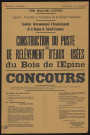 EVRY. - Avis de concours pour la construction du poste de relèvement d'eaux usées du Bois de l'Epine, 4 mai 1970. 