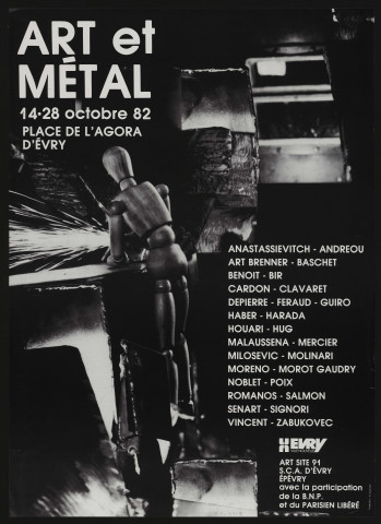 EVRY. - Exposition : Art et métal, Place de l'Agora, 14 octobre-28 octobre 1982. 
