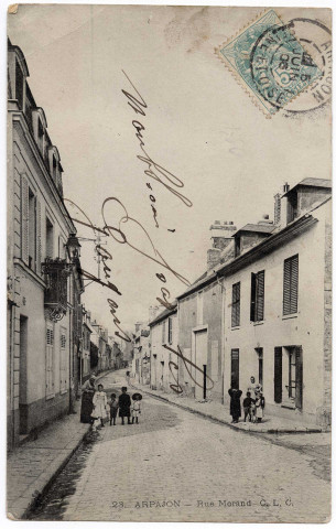ARPAJON. - Rue Morand, CLC, 1905, 2 mots, 5 c, ad., cote négatif 2B72/8. 
