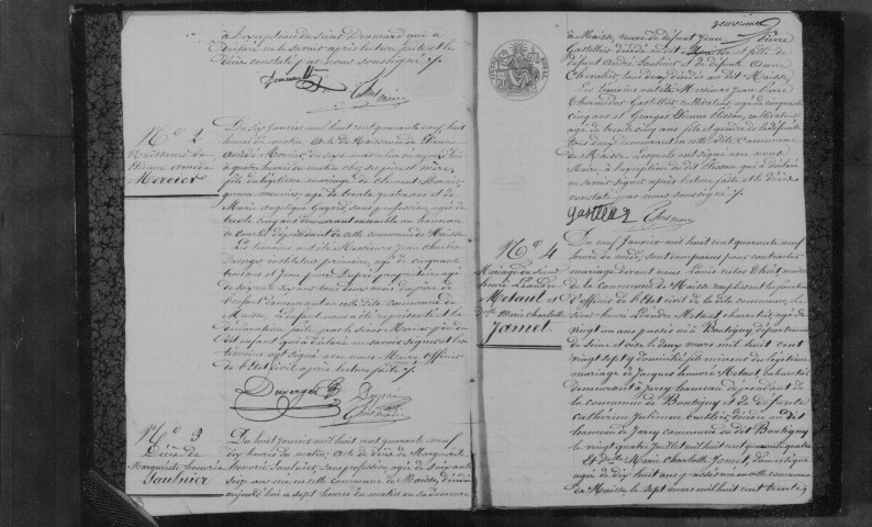 MAISSE. Naissances, mariages, décès : registre d'état civil (1849-1860). 