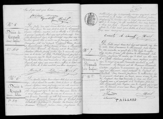 SOISY-SUR-ECOLE. Naissances, mariages, décès : registre d'état civil (1876-1890). 