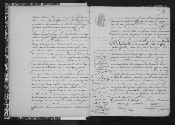 FONTENAY-LES-BRIIS. Naissances, mariages, décès : registre d'état civil (1875-1894). 