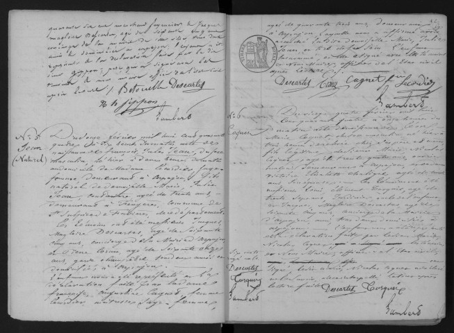 ARPAJON. Naissances : registre d'état civil (1844-1853). 