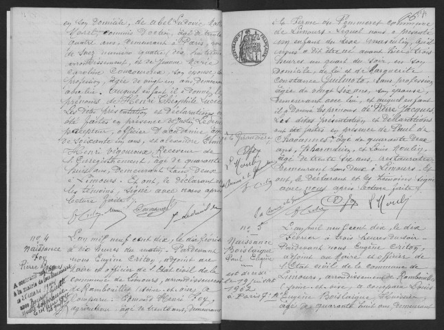 LIMOURS-EN-HUREPOIX. - Naissances, mariages, décès : registre d'état civil. 