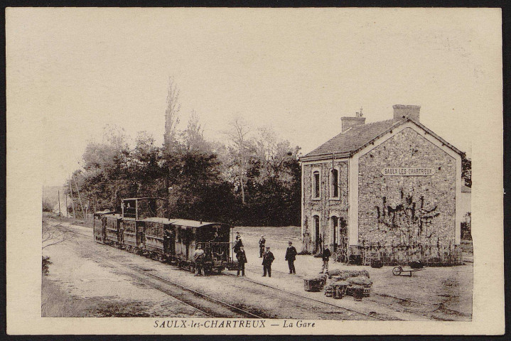 SAULX-LES-CHARTREUX .- La gare, ligne de Paris-Luxembourg à Arpajon [1920-1930]. 