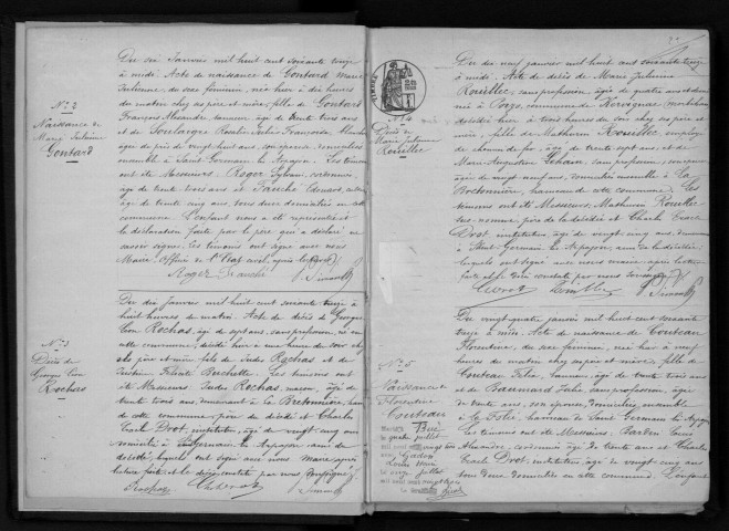 SAINT-GERMAIN-LES-ARPAJON. Naissances, mariages, décès : registre d'état civil (1873-1882). 