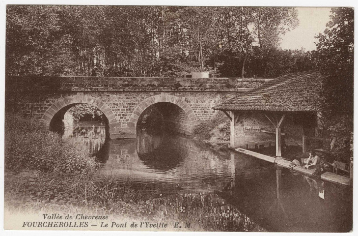 PALAISEAU. - Fourcherolles. Pont de l'Yvette. Editeur EM, sépia
. 