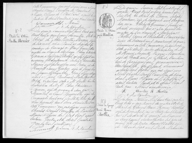 SOISY-SUR-SEINE. Naissances, mariages, décès : registre d'état civil (1883-1887). 