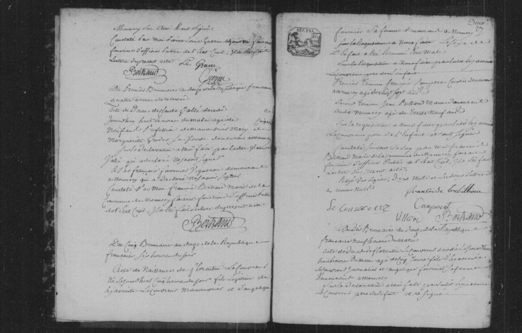 MENNECY. Naissances, mariages, décès : registre d'état civil (an XII-1808). 