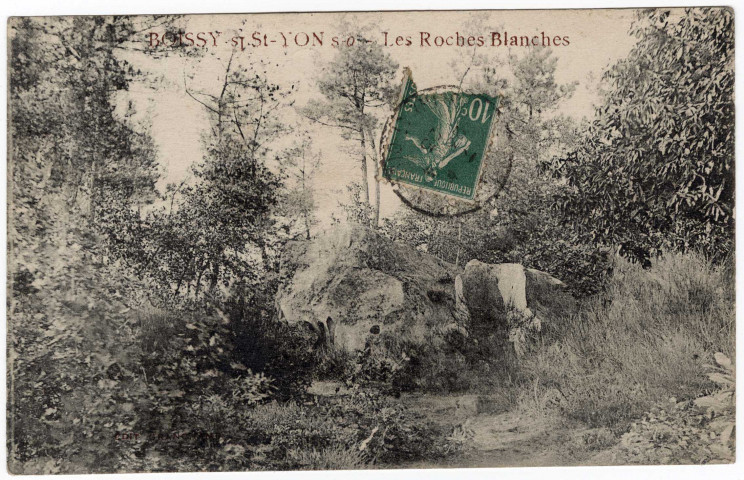 BOISSY-SOUS-SAINT-YON. - Les Roches-Blanches, 1923, 20 lignes, 10 c, ad. 