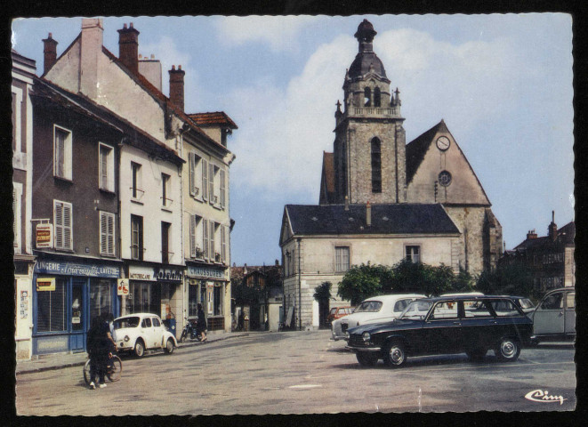 LIMOURS-EN-HUREPOIX. - Place du marché et l'église. Edition Combier, couleur. 