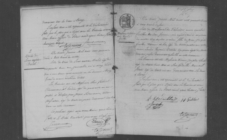 ORSAY. Naissances, mariages, décès : registre d'état civil (1842-1851). 