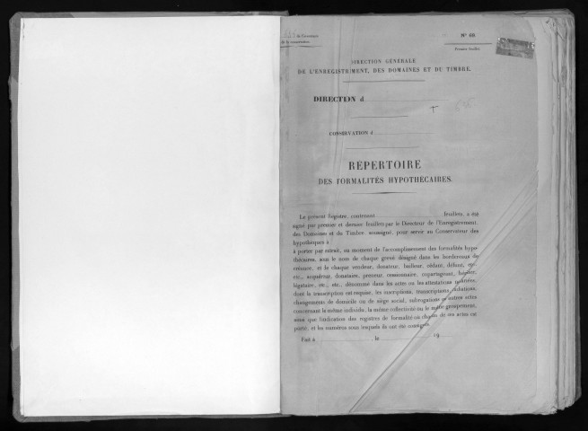 Conservation des hypothèques de CORBEIL. - Répertoire des formalités hypothécaires, volume n° 636 : A-Z (registre ouvert vers 1945). 