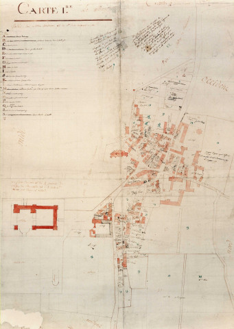 CHAMARANDE. - Carte première : Le Village [sans date : vers 1785-1791].