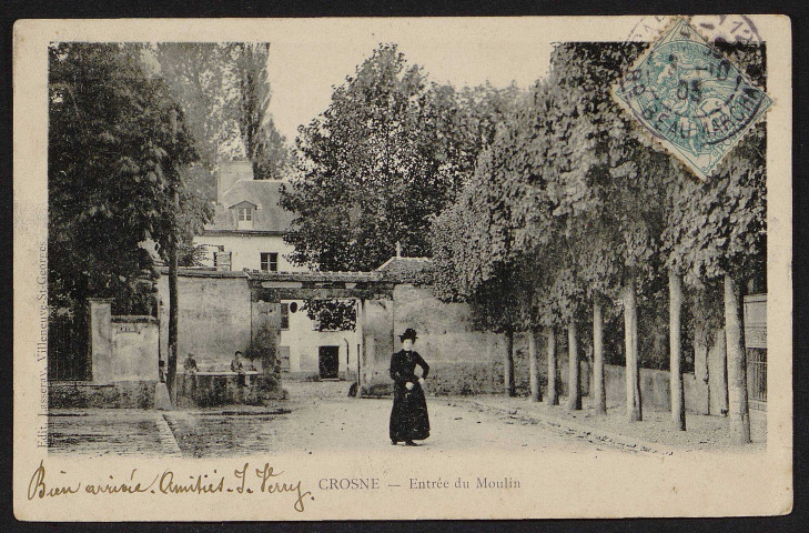 Crosne.- Entrée du moulin (3 octobre 1903). 