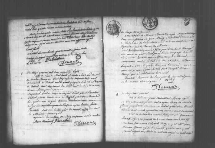 CORBEIL. Décès : registre d'état civil (1817-1821). 