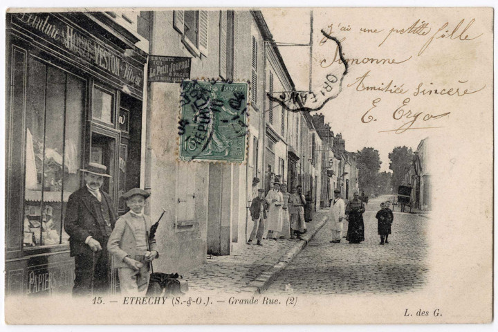 ETRECHY. - Grande Rue [Editeur L. des G., 1903, timbre à 5 centimes]. 