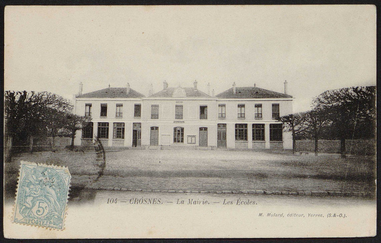 Crosne.- La mairie, les écoles (août 1904). 