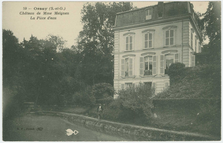 ORSAY. - Château de Mme Meignen, la pièce d'eau. Edition BF. 