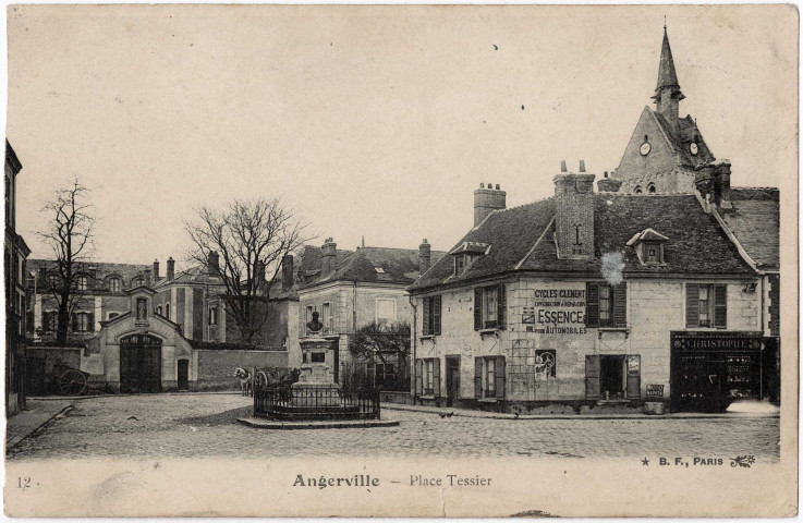ANGERVILLE. - Place Tessier, BF, 1904, 7 lignes, 10 c, ad. 
