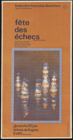 EVRY.- Fête des échecs, Fédération française des échecs, Arênes de l'Agora, [20 juin 1976]. 