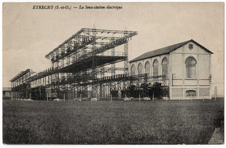 ETRECHY. - La sous-station électrique [Editeur Desforges, 1928]. 