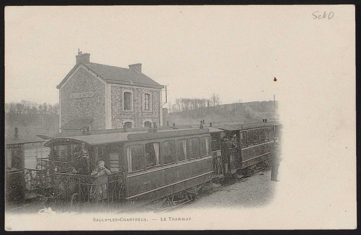 SAULX-LES-CHARTREUX .- Le tramway, ligne de Paris-Luxembourg à Arpajon [1900-1903]. 